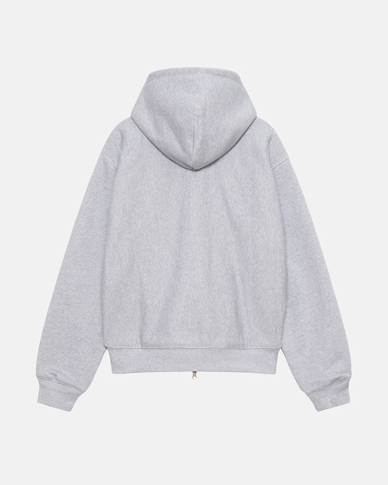 Stüssy Double Face Label Zip Hoodie Grå | Sverige 563VOKRPI