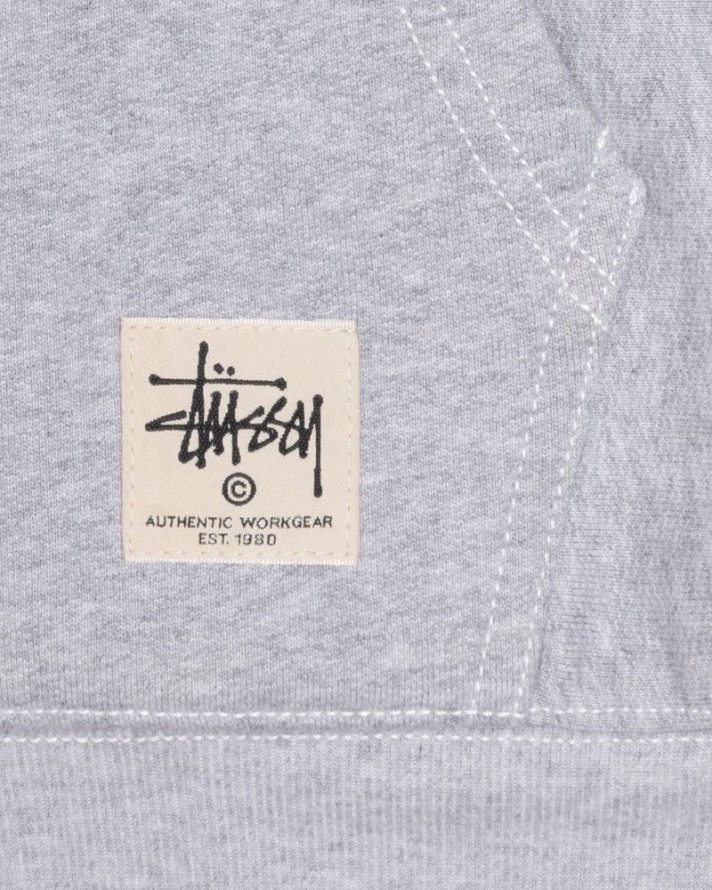 Stüssy Double Face Label Zip Hoodie Grå | Sverige 563VOKRPI