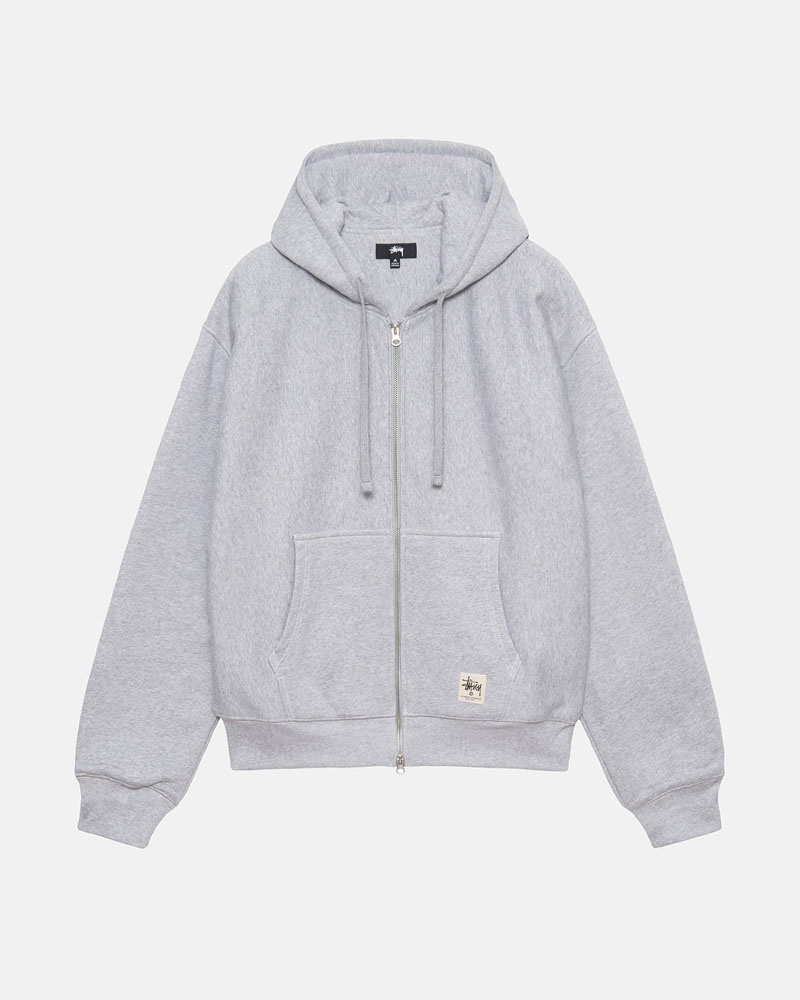 Stüssy Double Face Label Zip Hoodie Grå | Sverige 563VOKRPI