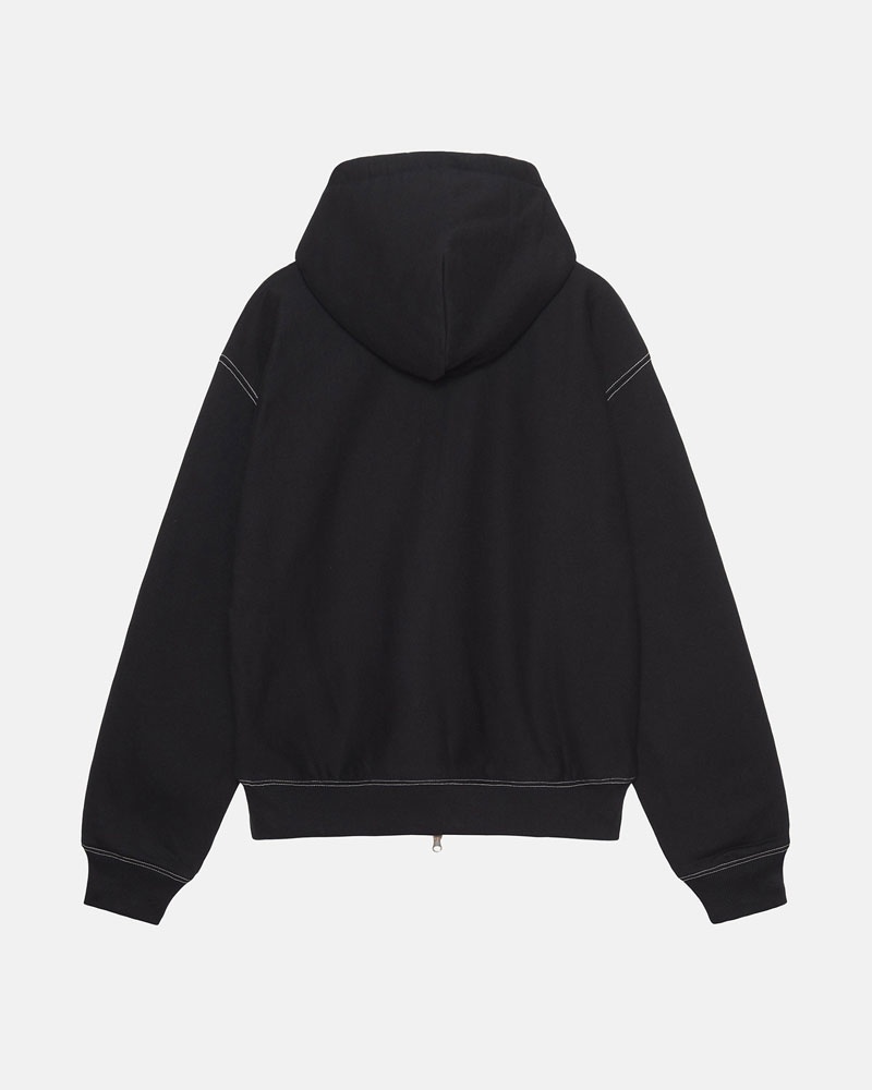 Stüssy Double Face Label Zip Hoodie Svarta | Sverige 857GSXQFI