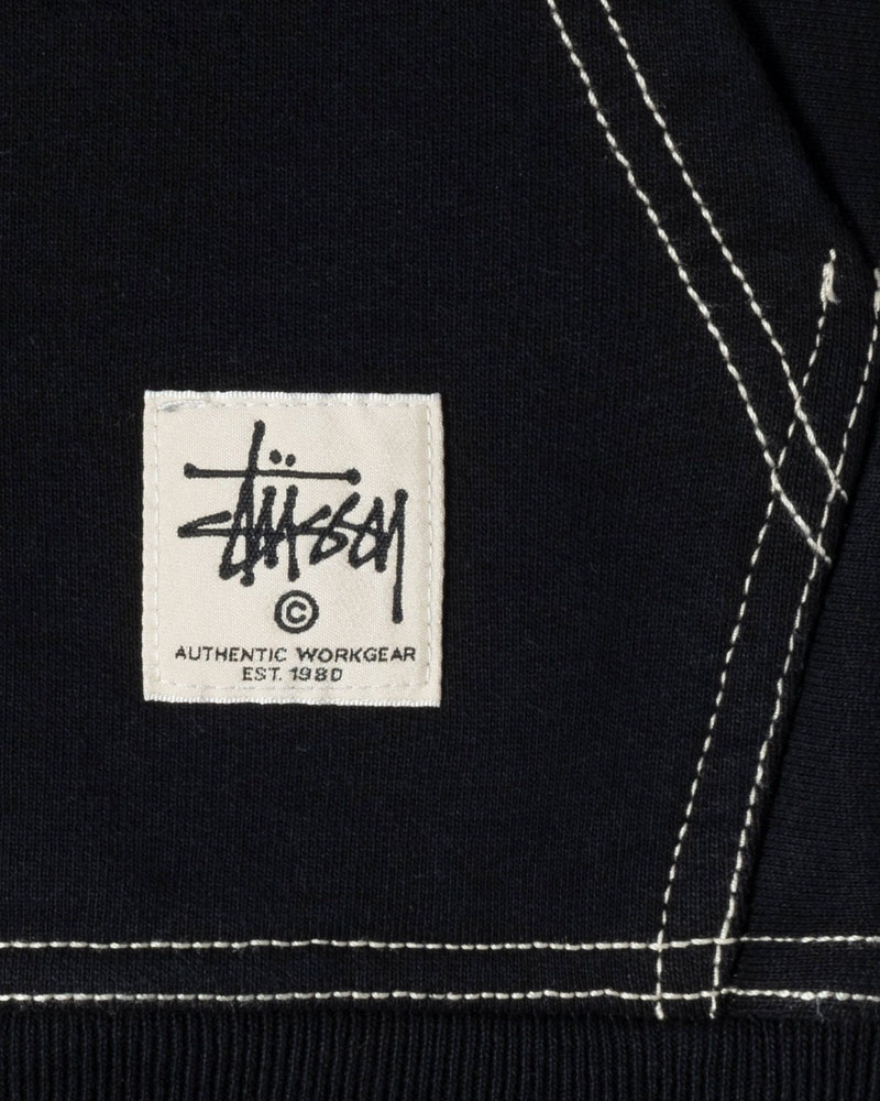 Stüssy Double Face Label Zip Hoodie Svarta | Sverige 857GSXQFI