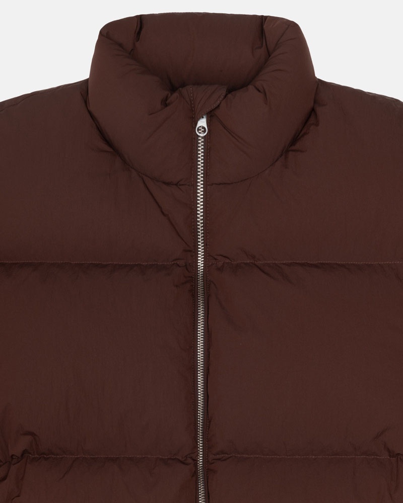 Stüssy Down Puffer Nylon Jacka Bruna | Sverige 145FLQBHJ