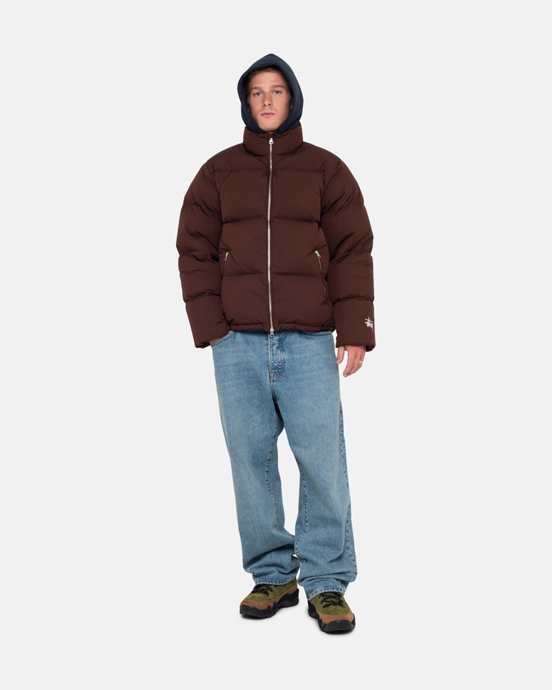 Stüssy Down Puffer Nylon Jacka Bruna | Sverige 145FLQBHJ