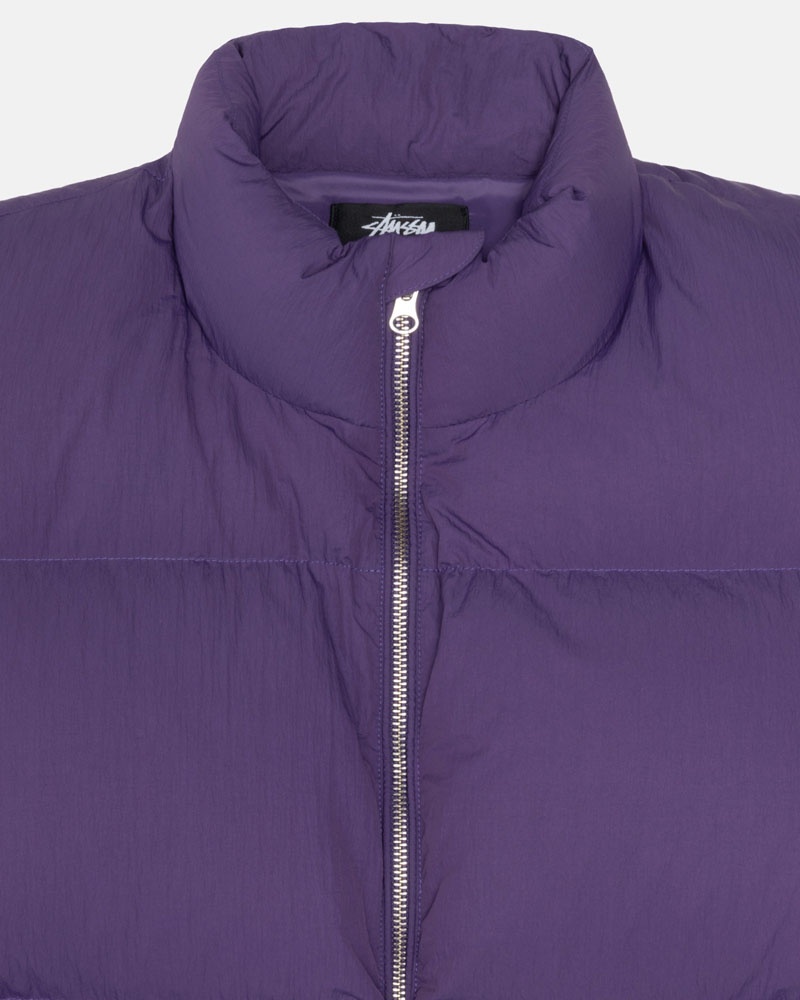 Stüssy Down Puffer Nylon Jacka Lila | Sverige 643ZGAOCN