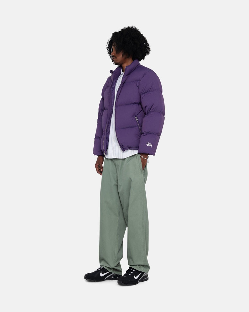 Stüssy Down Puffer Nylon Jacka Lila | Sverige 643ZGAOCN