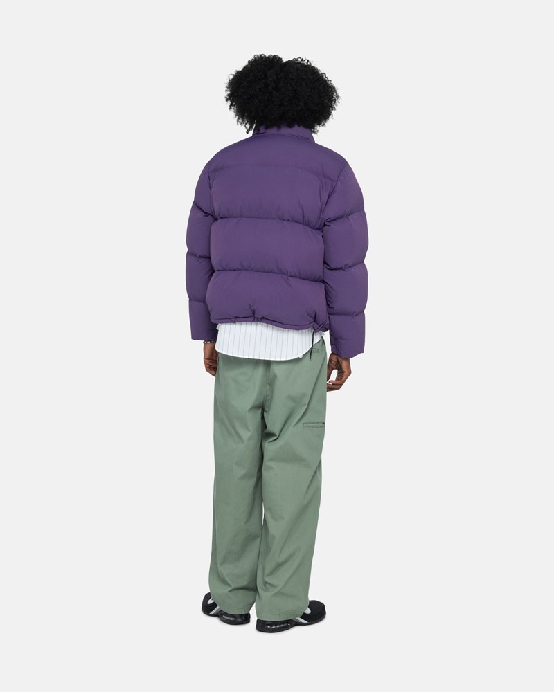 Stüssy Down Puffer Nylon Jacka Lila | Sverige 643ZGAOCN