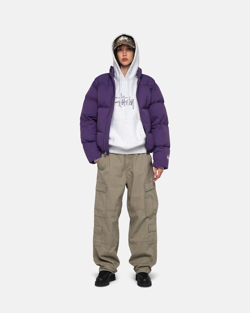 Stüssy Down Puffer Nylon Jacka Lila | Sverige 643ZGAOCN