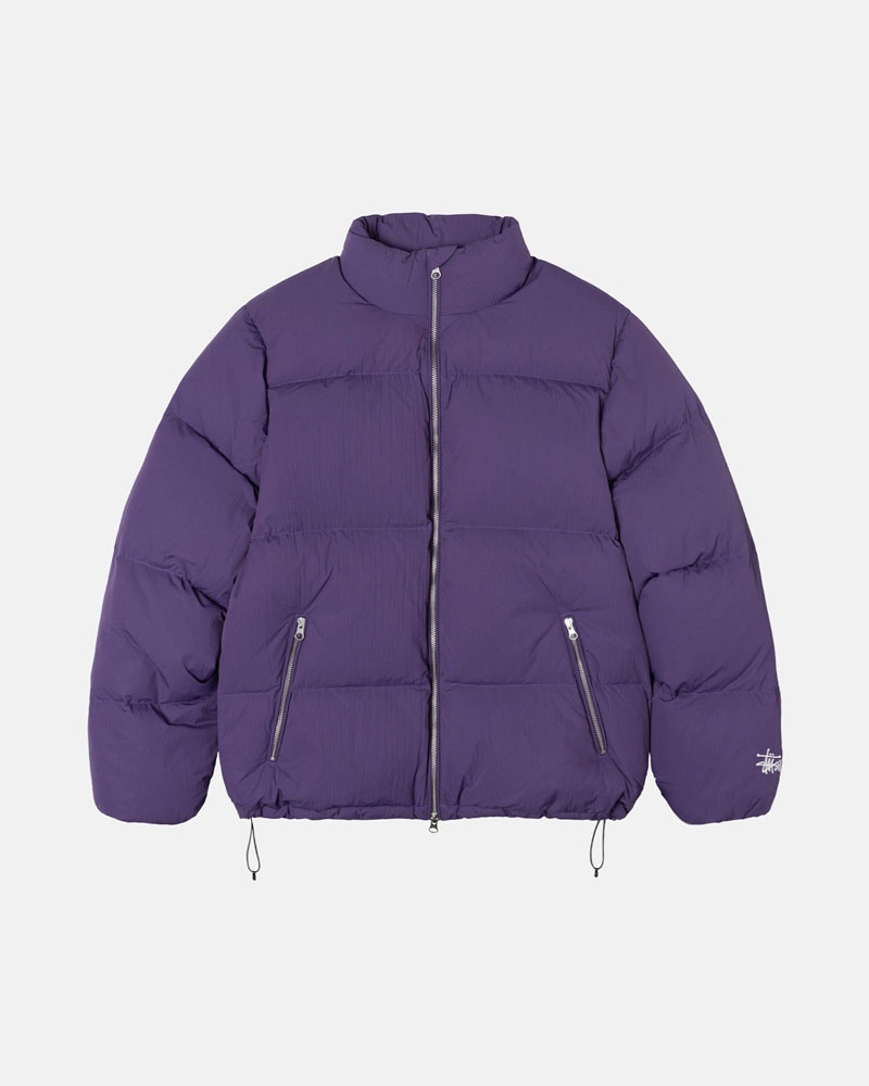 Stüssy Down Puffer Nylon Jacka Lila | Sverige 643ZGAOCN