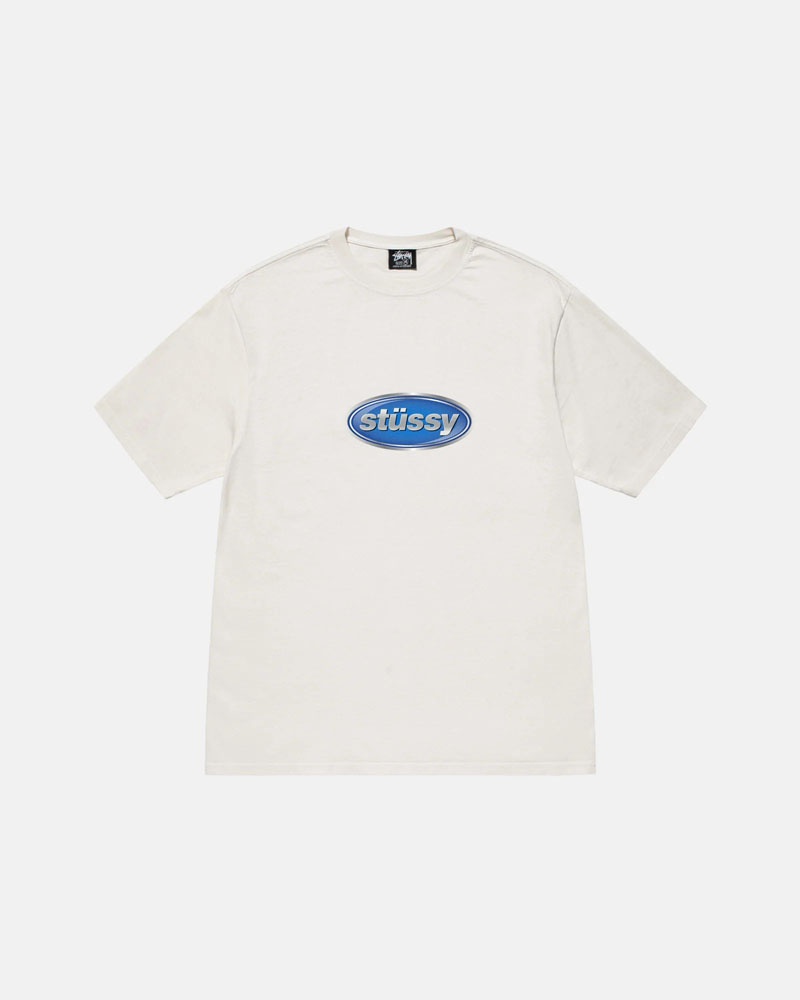 Stüssy Emblem Pigment Dyed T-shirt Beige | Sverige 031FISWJY