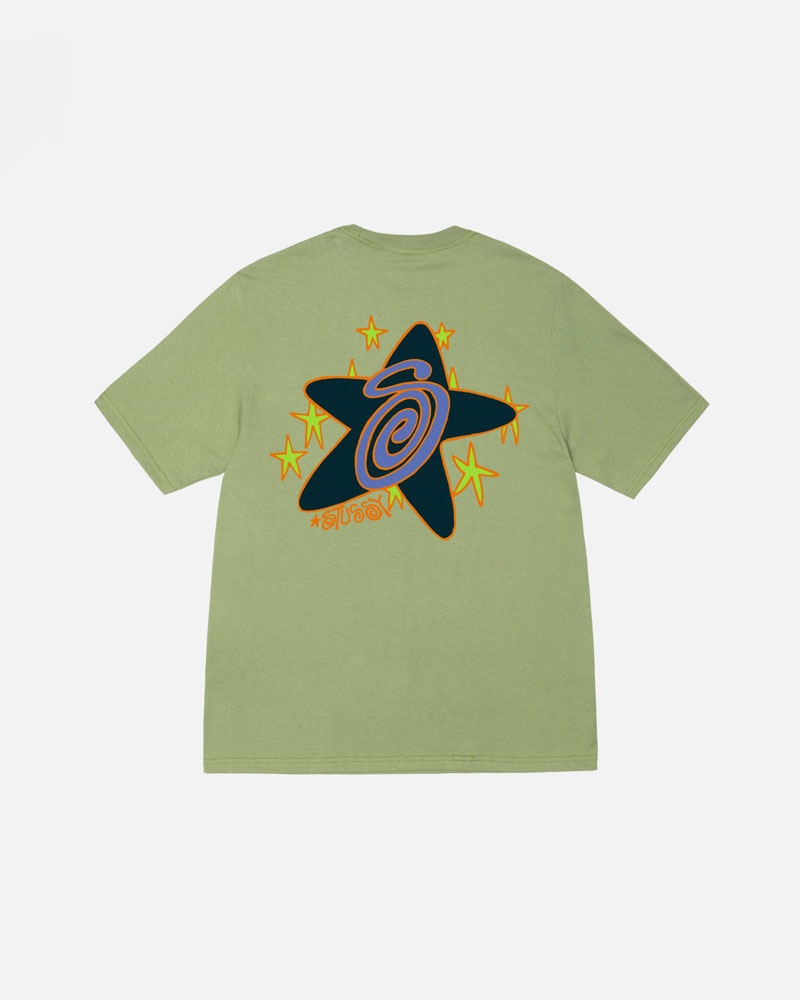 Stüssy Galaxy T-shirt Gröna | Sverige 094TUDNXP