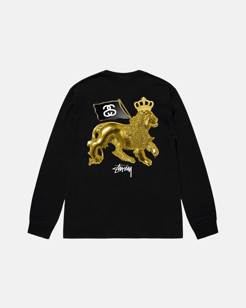 Stüssy Gold Lion LS Tee Sweatshirt Guld | Sverige 647MOJELH