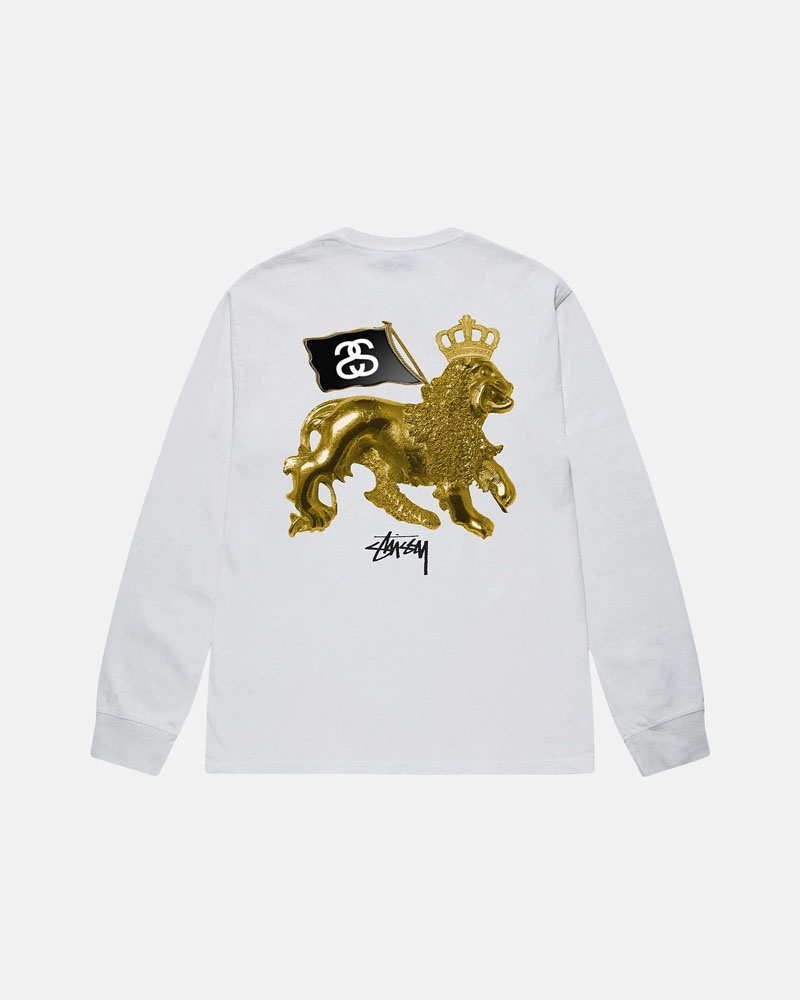 Stüssy Gold Lion LS Tee Sweatshirt Guld | Sverige 647MOJELH