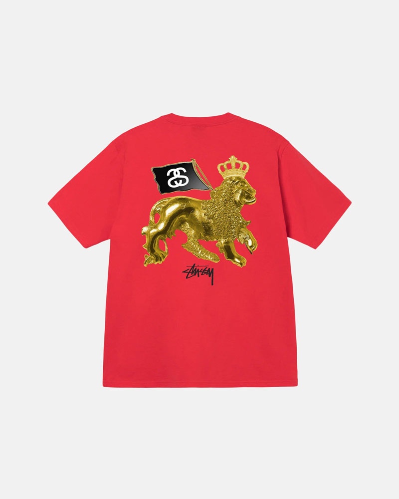 Stüssy Gold Lion T-shirt Guld | Sverige 036ISKTZD