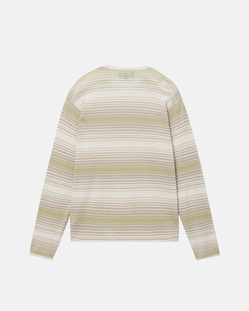 Stüssy Horizontal Stripe Tröja Beige | Sverige 109DLRZSC