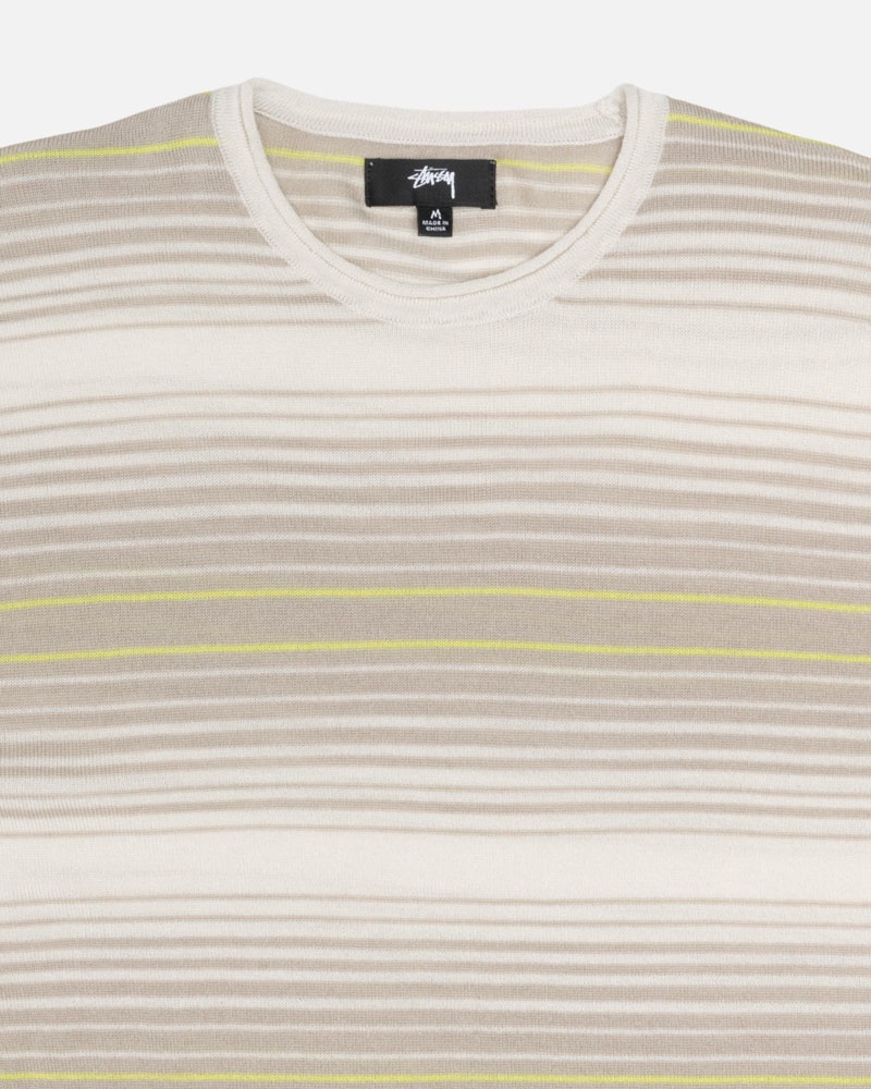 Stüssy Horizontal Stripe Tröja Beige | Sverige 109DLRZSC