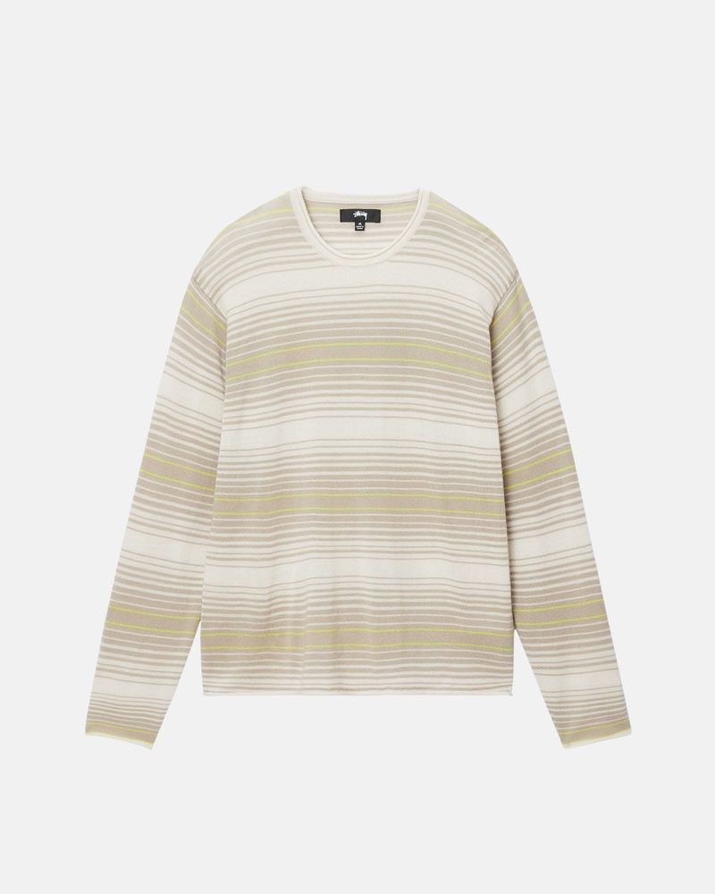 Stüssy Horizontal Stripe Tröja Beige | Sverige 109DLRZSC