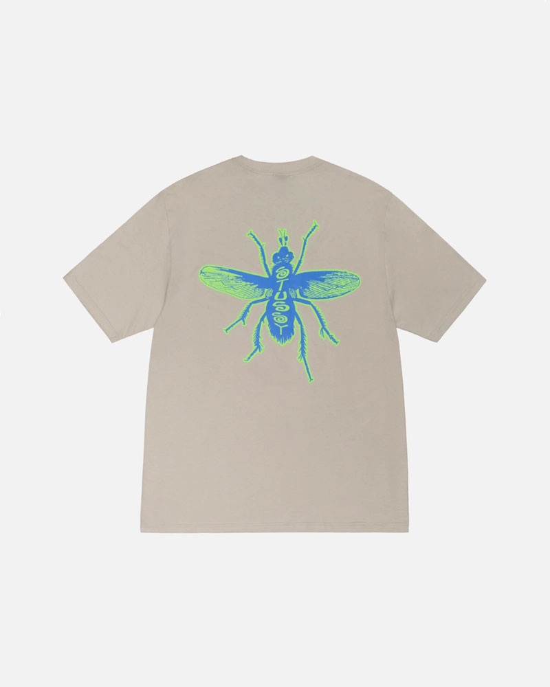 Stüssy Housefly Off T-shirt Vita | Sverige 761KTFXHQ