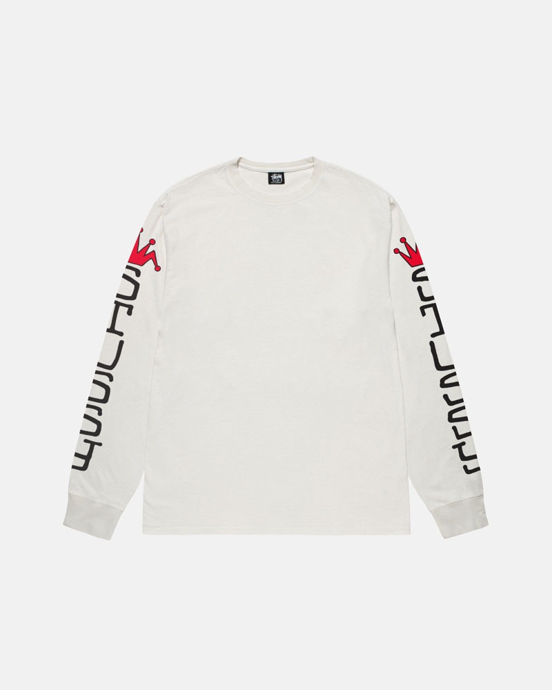 Stüssy Jumbo LS Pigment Dyed T-shirt Beige | Sverige 716UXVDBO