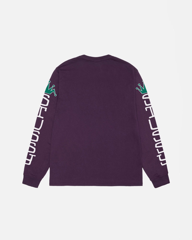 Stüssy Jumbo LS Pigment Dyed T-shirt Lila | Sverige 692FAMHVN