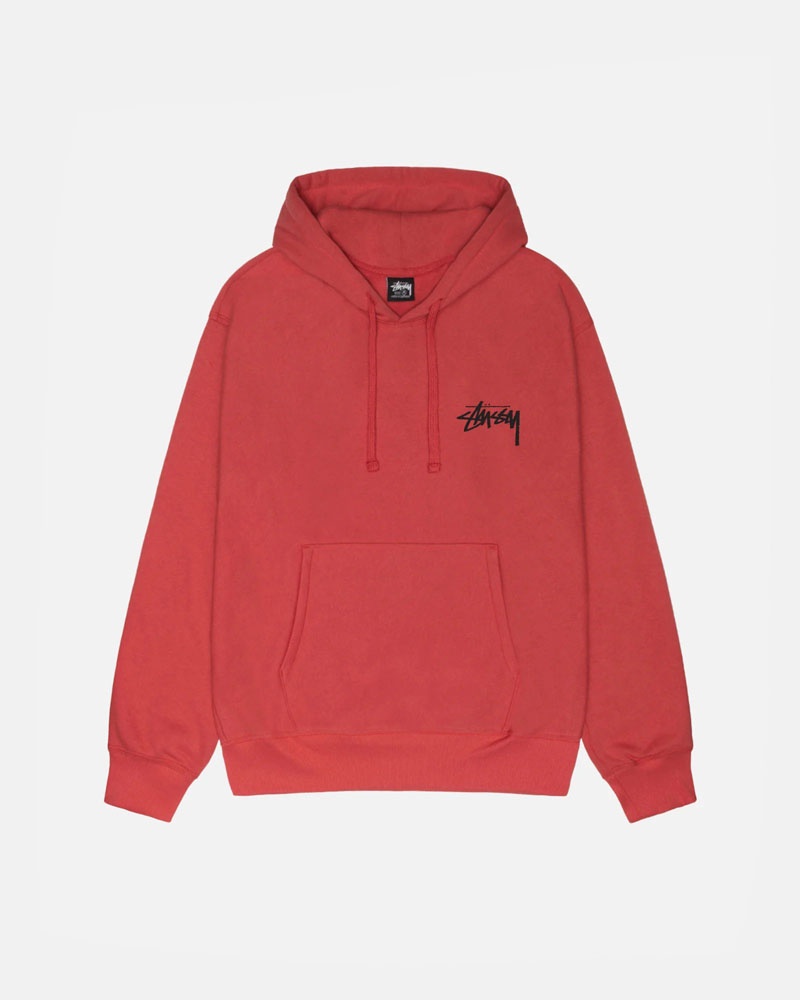 Stüssy Klassiska Dot Hoodie Röda | Sverige 948BKOINX