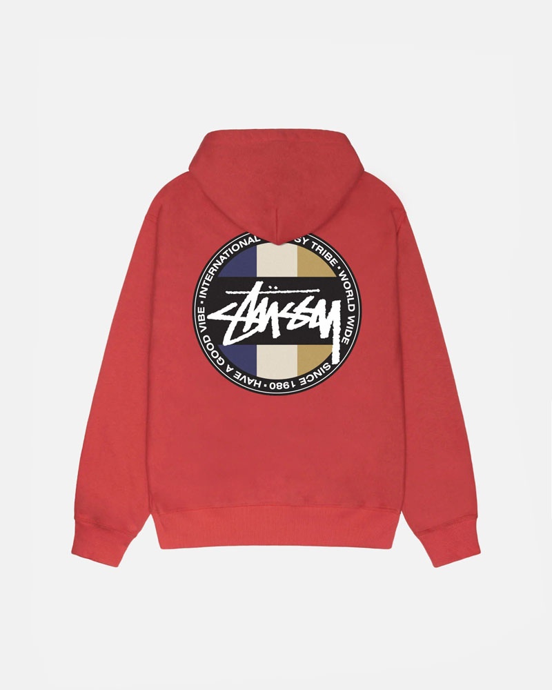 Stüssy Klassiska Dot Hoodie Röda | Sverige 948BKOINX