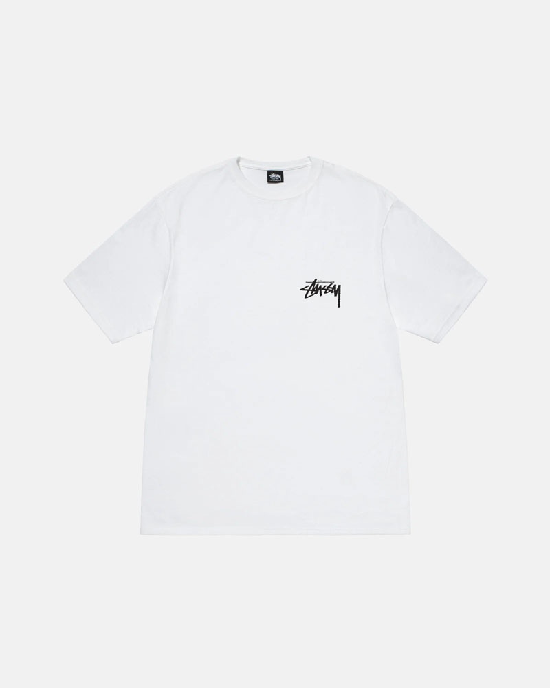 Stüssy Klassiska Dot T-shirt Vita | Sverige 184LDJANH