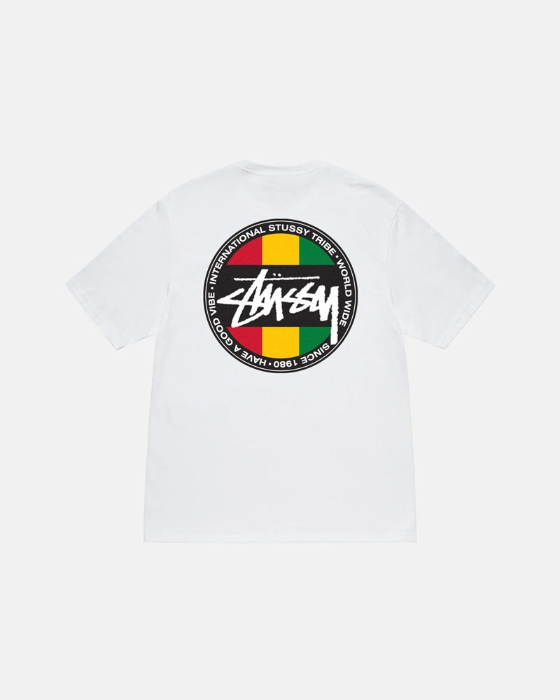 Stüssy Klassiska Dot T-shirt Vita | Sverige 184LDJANH