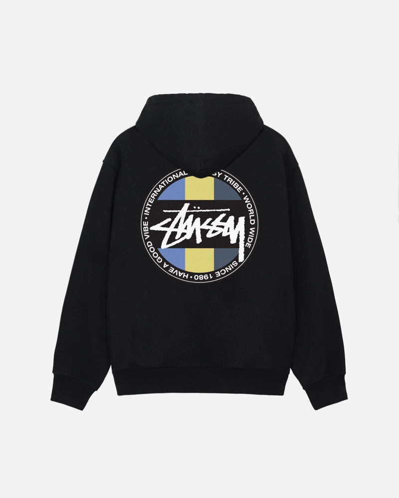 Stüssy Klassiska Dot Zip Hoodie Svarta | Sverige 713YUASBQ