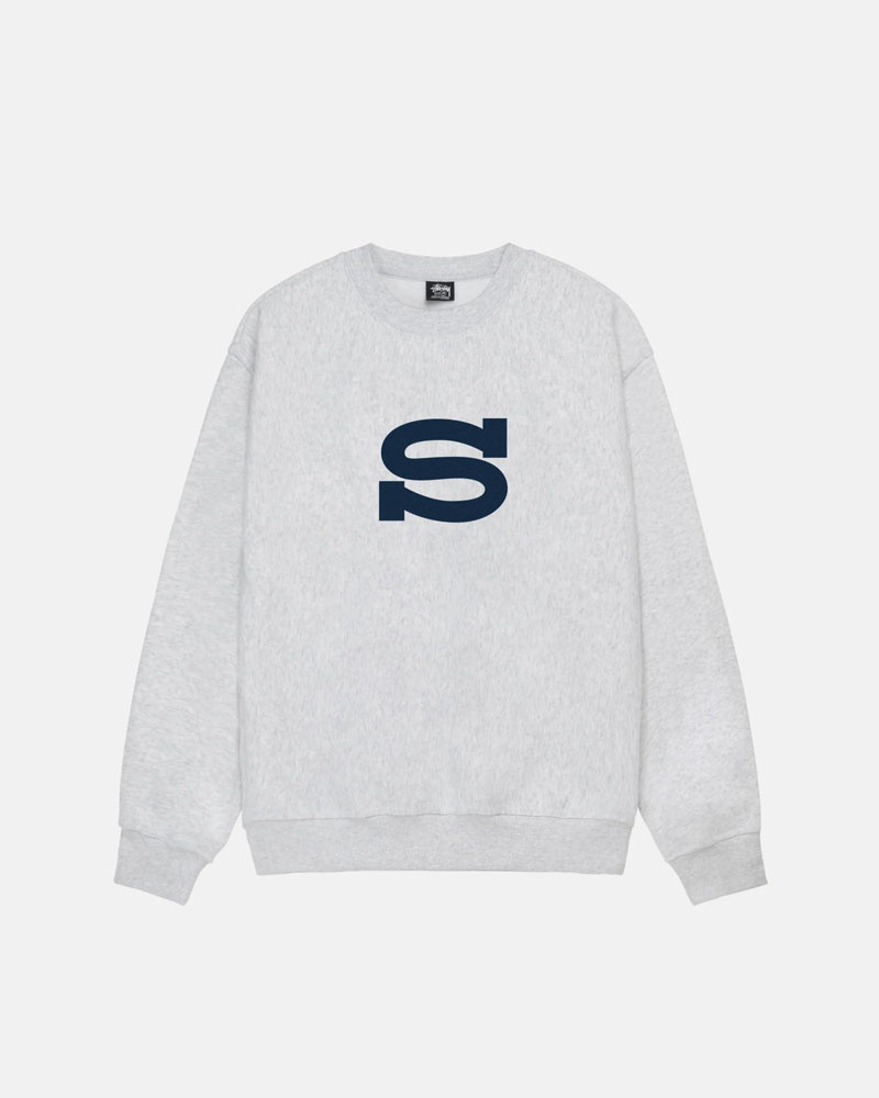 Stüssy Letterman Crew Sweatshirt Grå | Sverige 143MNZQCF