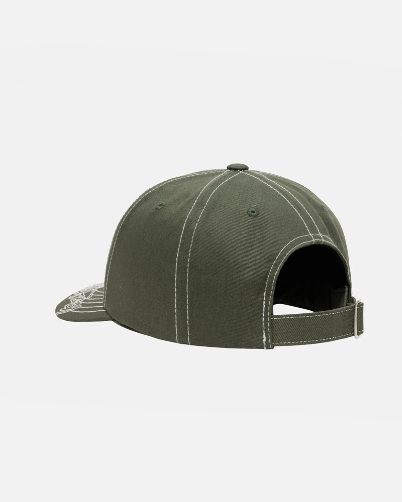 Stüssy Low Pro Basic Stitch Strapback Kepsar Olivgröna | Sverige 324IRHFPS