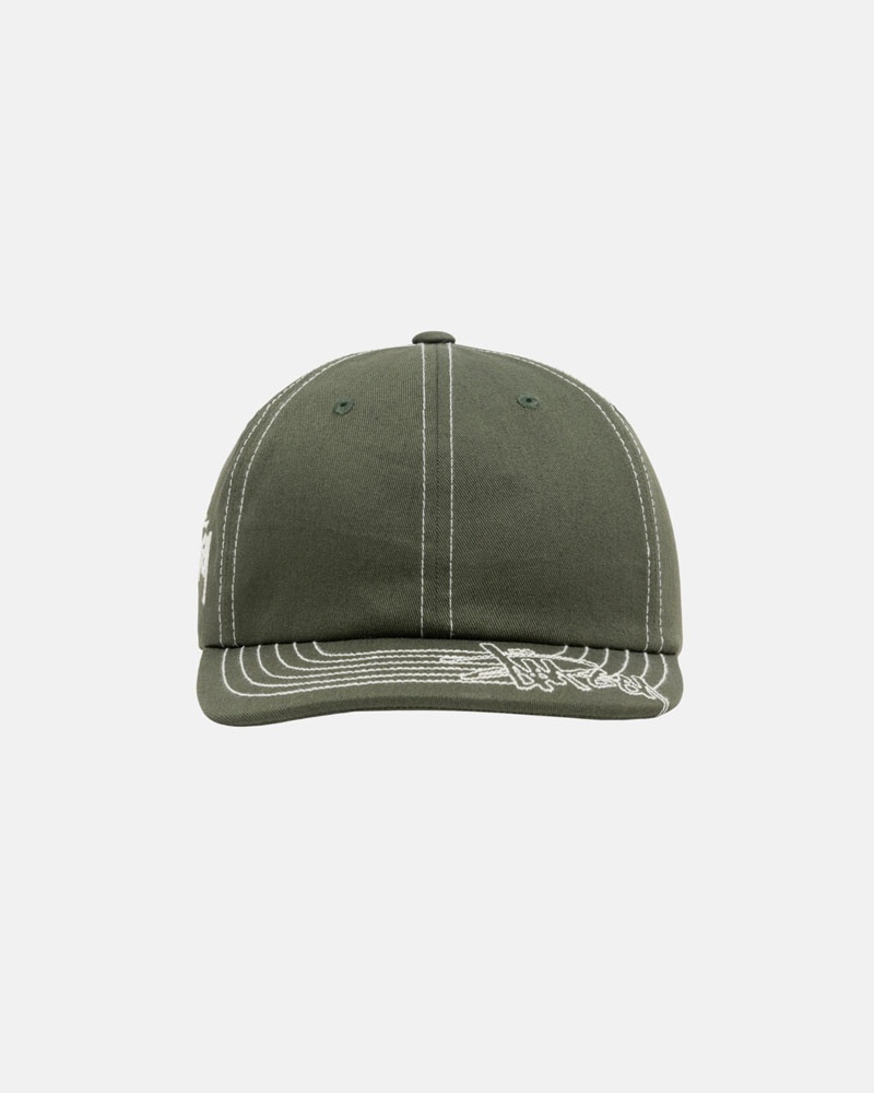 Stüssy Low Pro Basic Stitch Strapback Kepsar Olivgröna | Sverige 324IRHFPS