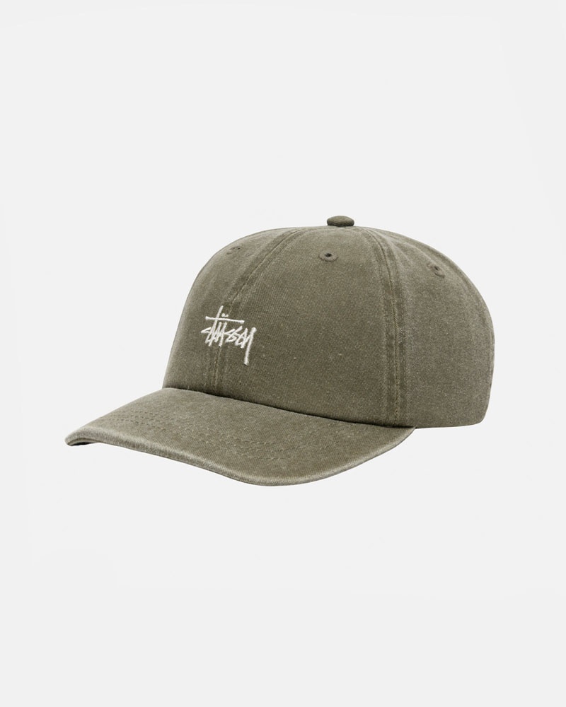 Stüssy Low Pro Basic Washed Strapback Kepsar Olivgröna | Sverige 378JNFCVL