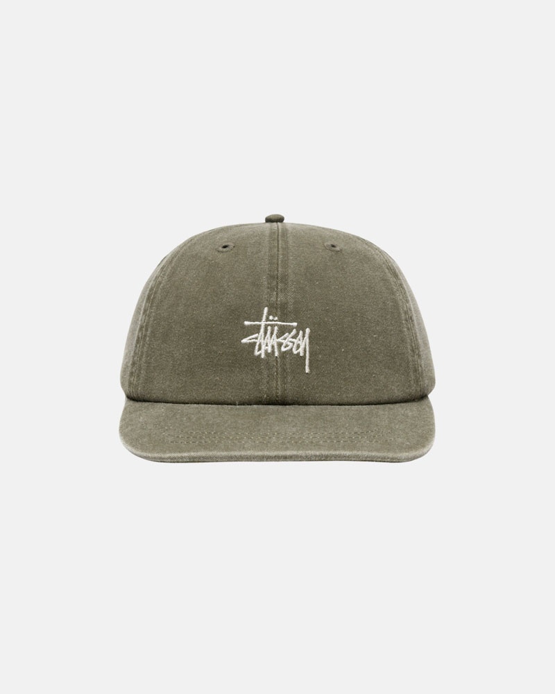 Stüssy Low Pro Basic Washed Strapback Kepsar Olivgröna | Sverige 378JNFCVL