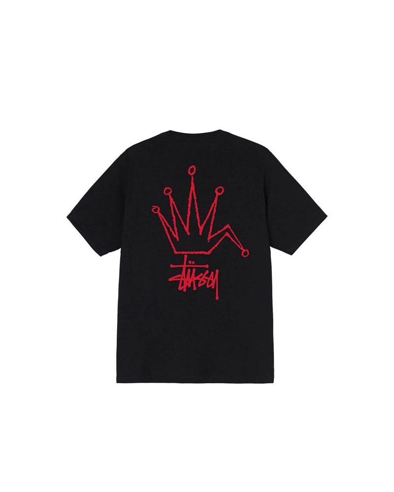 Stüssy Mens Broken Crown T-shirt Svarta | Sverige 495XEWZOY