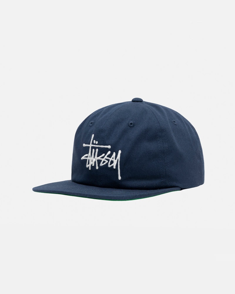 Stüssy Mid-Depth Basic Strapback Kepsar Marinblå | Sverige 548ZOAJEM