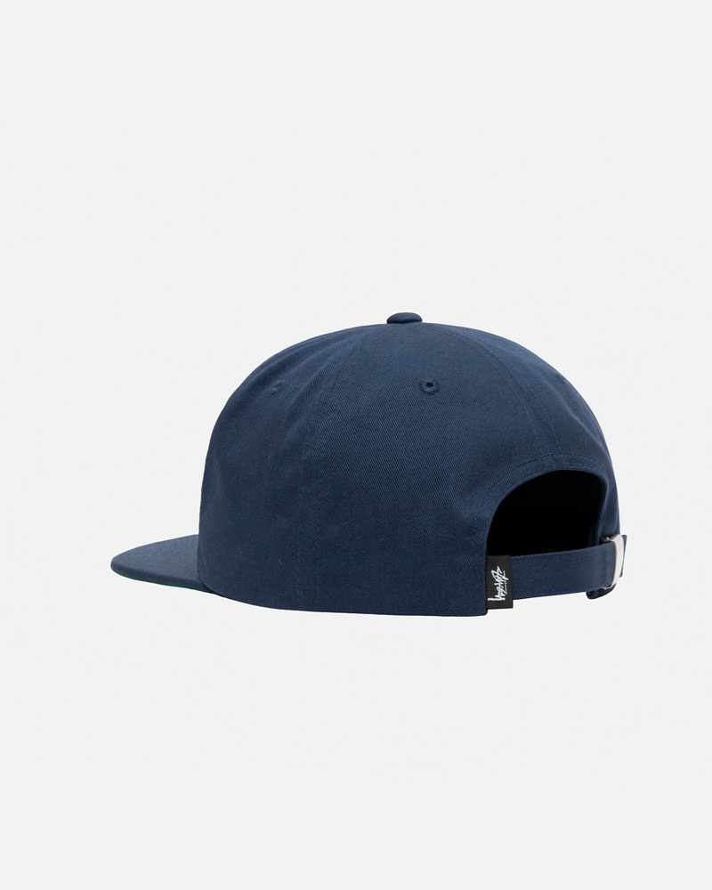 Stüssy Mid-Depth Basic Strapback Kepsar Marinblå | Sverige 548ZOAJEM