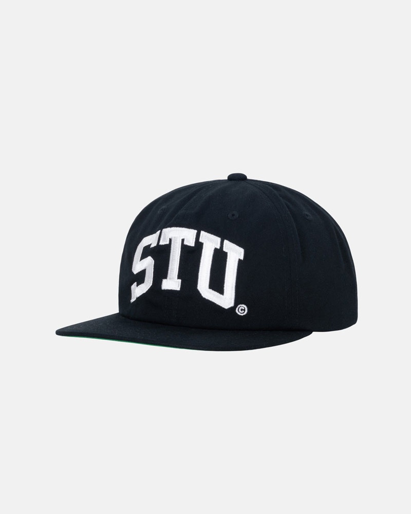 Stüssy Mid-Depth Stu Arch Strapback Kepsar Svarta | Sverige 632KTDROJ