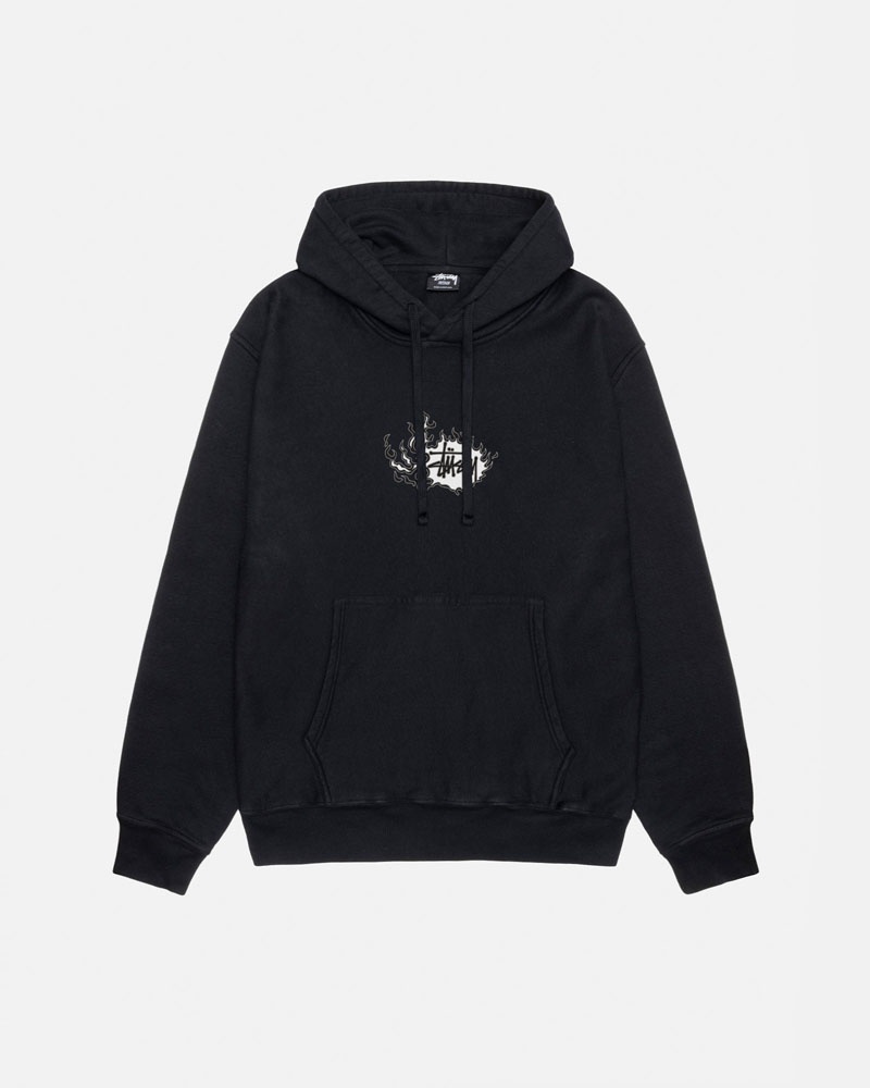 Stüssy Mosaic Dragon Pigment Dyed Hoodie Svarta | Sverige 862FLHODS