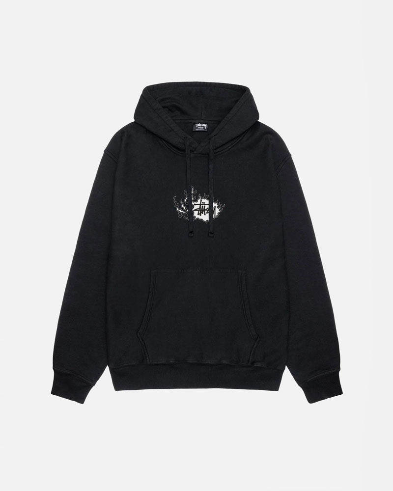 Stüssy Mosaic Dragon Pigment Dyed Hoodie Svarta | Sverige 638ZIHQNY