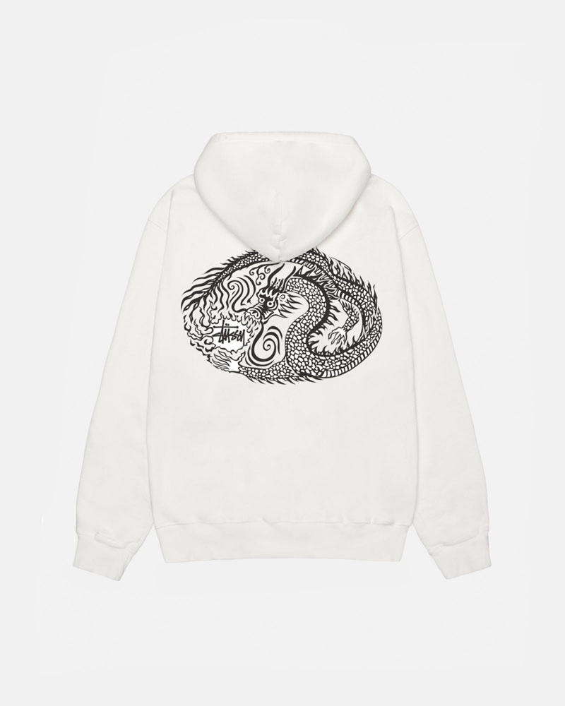 Stüssy Mosaic Dragon Pigment Dyed Hoodie Beige | Sverige 207JYLSWZ