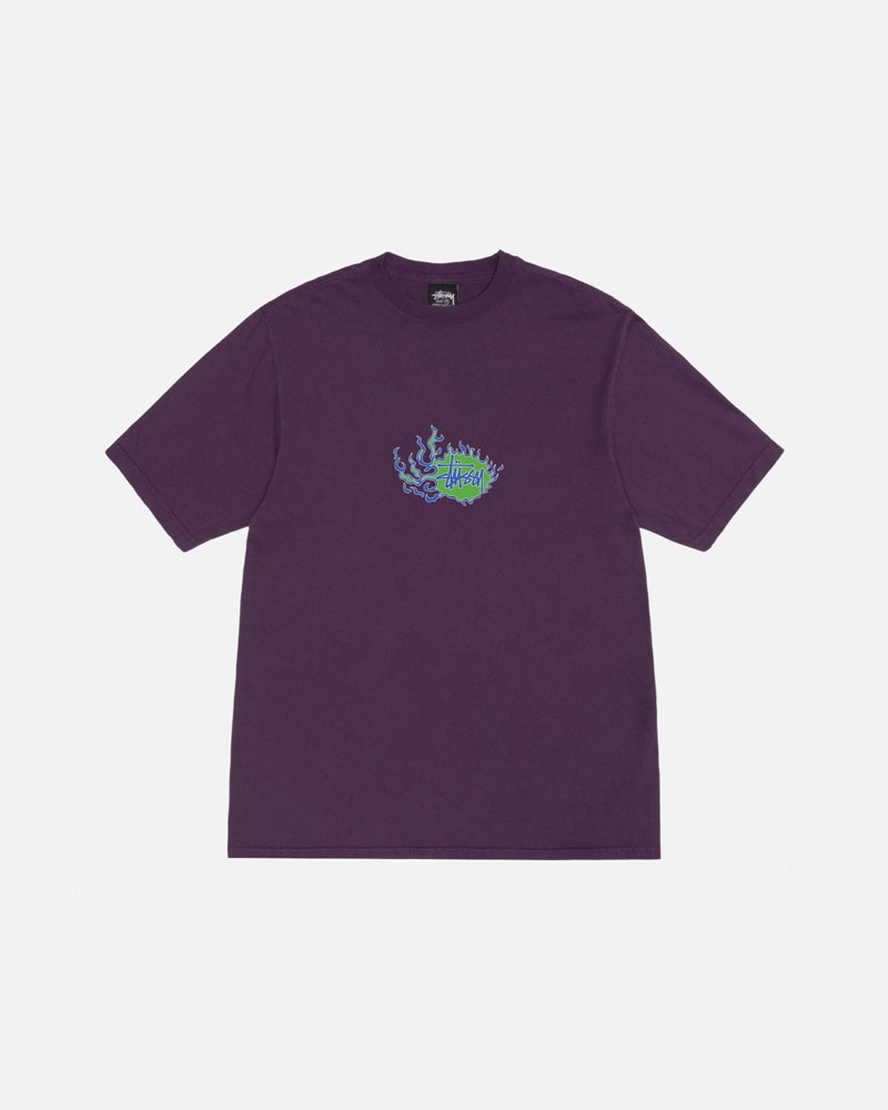 Stüssy Mosaic Dragon Pigment Dyed T-shirt Lila | Sverige 143GRHZML