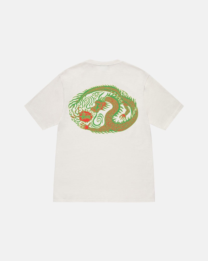 Stüssy Mosaic Dragon Pigment Dyed T-shirt Beige | Sverige 638IRZYMJ