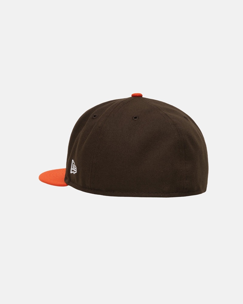 Stüssy New Era 59Fifty Curly S Kepsar Bruna Orange | Sverige 931OUKEAS