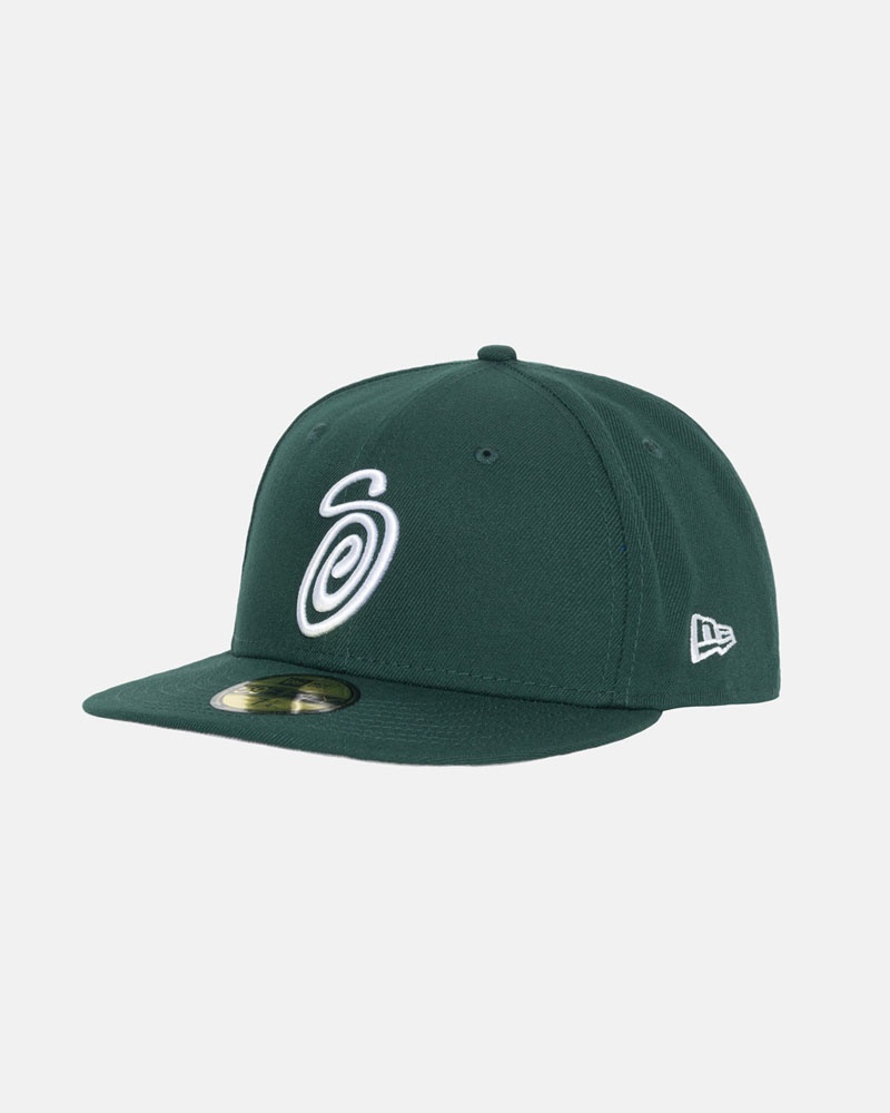 Stüssy New Era 59Fifty Curly S Kepsar Gröna | Sverige 402DIMYLZ