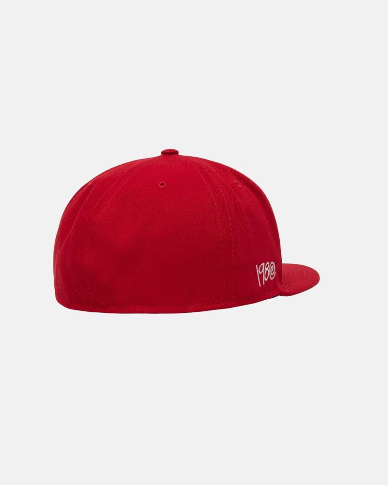 Stüssy New Era 59Fifty Curly S Kepsar Röda | Sverige 816STWVXL