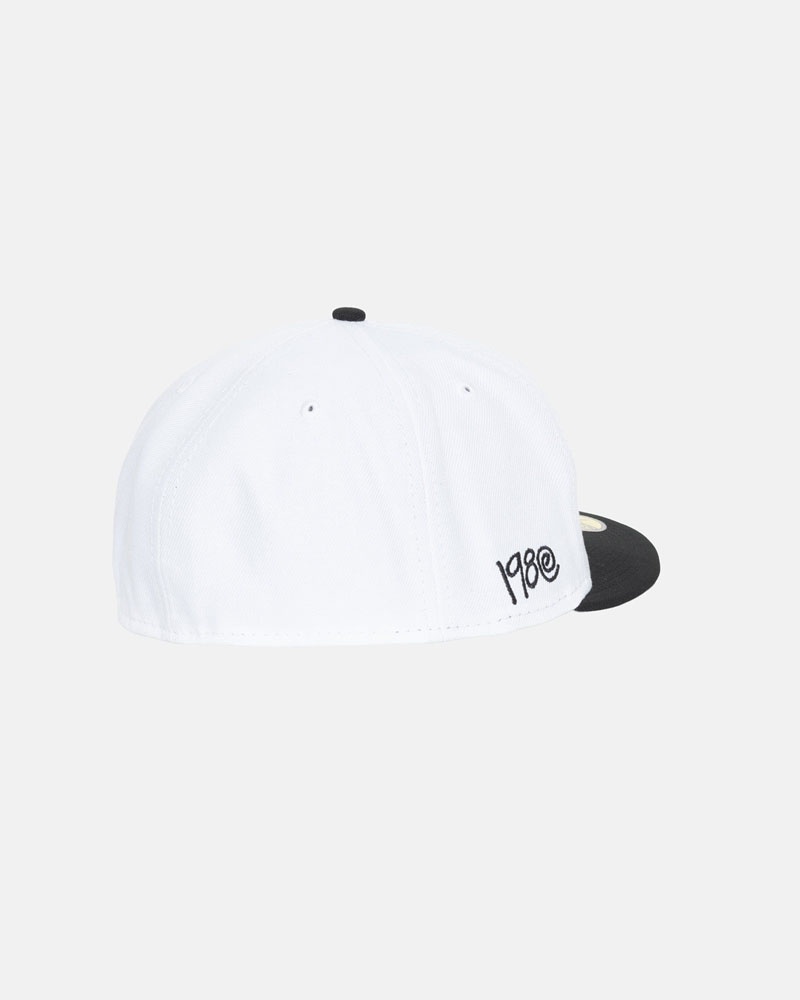 Stüssy New Era 59Fifty Curly S Kepsar Vita Svarta | Sverige 064FEJBZH