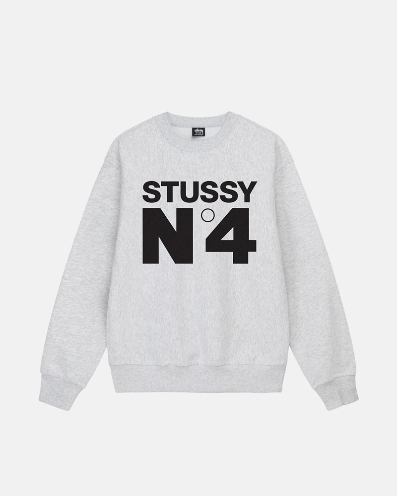 Stüssy No.4 Crew Sweatshirt Grå | Sverige 192TDKYZE