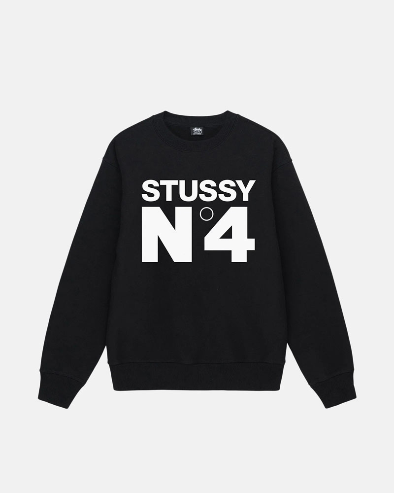 Stüssy No.4 Crew Sweatshirt Svarta | Sverige 541QWLTXY