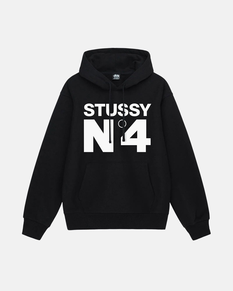 Stüssy No.4 Hoodie Svarta | Sverige 754EJGWMO