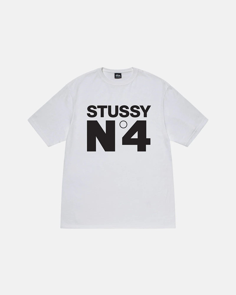 Stüssy No.4 T-shirt Vita | Sverige 025GPSZJI